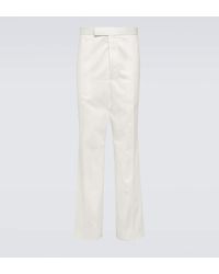 Thom Browne - High-Rise Cotton Twill Chinos - Lyst