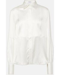 Brunello Cucinelli - Silk-Blend Satin Blouse - Lyst