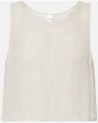 Leset - Stella Sequined Linen-Blend Top - Lyst