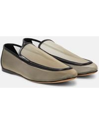 KHAITE - Alessia Leather-Trimmed Mesh Loafers - Lyst