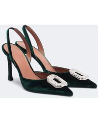 AMINA MUADDI - Camelia Embellished Velvet Slingback Pumps - Lyst