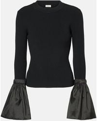 Jonathan Simkhai - Agata Taffeta-Trimmed Ribbed-Knit Top - Lyst