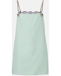 Valentino - Crepe Couture Embellished Minidress - Lyst