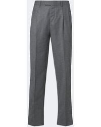 ZEGNA - Wool Flannel Straight Pants - Lyst