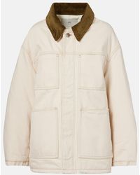 Ami Paris - Feldjacke Aus Baumwoll-Twill Mit Cord - Lyst