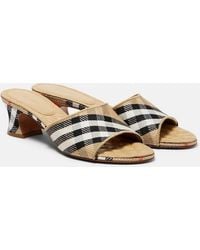 Burberry - Sloane 45 Check Mules - Lyst