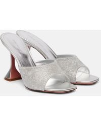AMINA MUADDI - Lupita 95 Embellished Leather Mules - Lyst