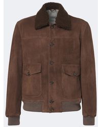 Eleventy - Shearling-Lined Suede Jacket - Lyst
