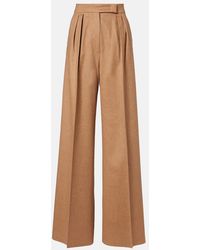 Max Mara - Ori Pleated Camel Hair Wide-Leg Pants - Lyst