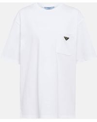 Prada - Camiseta con logo triangular - Lyst