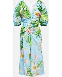 Carolina Herrera - Floral-print Belted Waist Dress - Lyst