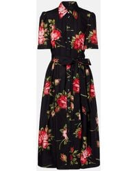 Dolce & Gabbana - Dress With Floral Motif - Lyst