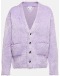 Bottega Veneta Wool And Mohair-blend Cardigan - Purple
