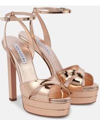 Aquazzura - Divine Mirrored Leather Platform Sandals - Lyst