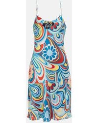 Rodarte - Printed Satin Slip Dress - Lyst