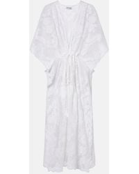 Juliet Dunn - Embroidered Sheer Cotton Kaftan - Lyst