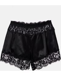 Dolce & Gabbana - Shorts Aus Einem Seidengemisch Mit Spitze - Lyst