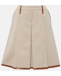Miu Miu - Midirock Aus Canvas Mit Leder - Lyst