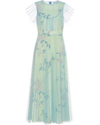 RED Valentino Vestido largo de tul floral - Verde
