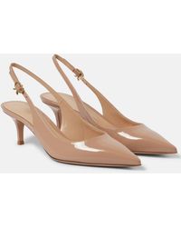 Gianvito Rossi - Ribbon Patent Leather Slingback Pumps - Lyst