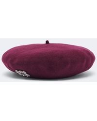 Roger Vivier - Crystal-Embellished Wool Beret - Lyst
