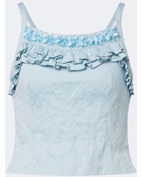 ShuShu/Tong - Bow-Detail Embellished Ruffled Top - Lyst