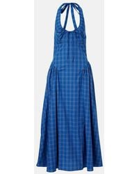 Faithfull the Brand - Del Ros Plaid Halterneck Cotton Midi Dress - Lyst