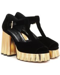 Marni Pumps in velluto con plateau - Nero