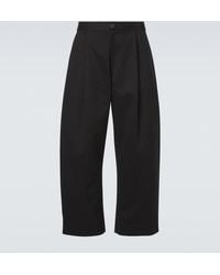 Studio Nicholson - Sorte Cotton Wide-Leg Pants - Lyst
