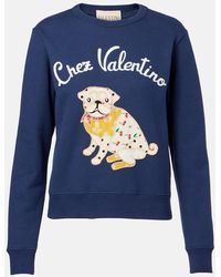 Valentino - Embroidered Cotton Jersey Sweatshirt - Lyst