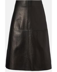 JOSEPH - Niven Leather Midi Skirt - Lyst