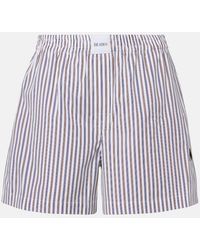 The Attico - Striped Cotton Shorts - Lyst