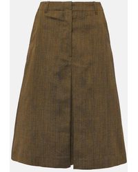 Dries Van Noten - Cotton And Silk-Blend Midi Skirt - Lyst