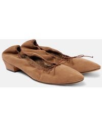 The Row - Ballerinas Awar Aus Veloursleder Mit Shearling - Lyst