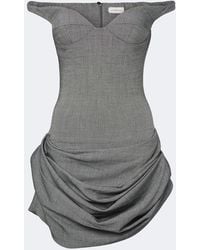 Magda Butrym - Off-Shoulder Herringbone Wool-Blend Minidress - Lyst