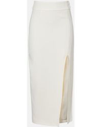 Victoria Beckham - Twill Midi Skirt - Lyst