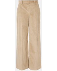 Brunello Cucinelli - High-Rise Wide-Leg Corduroy Pants - Lyst