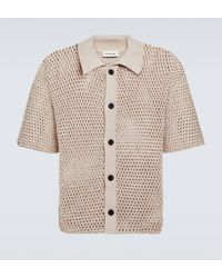 FRAME - Open-knit Cotton Cardigan - Lyst