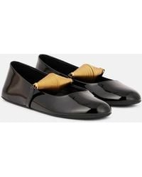Alaïa - Patent Leather Strap Ballet Flats - Lyst