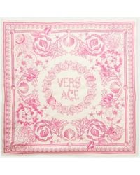Versace - Underwater Barocco Silk Satin Scarf - Lyst