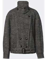 Isabel Marant - Elvane Herringbone Wool Peacoat - Lyst