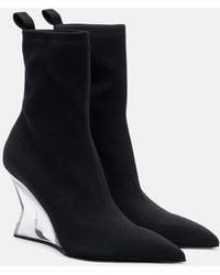 Balmain - Knitted Wedge Ankle Boots - Lyst