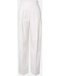 Victoria Beckham - Pantalones Anchos En Mezcla De Lana - Lyst