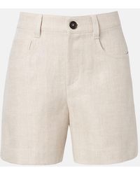 Brunello Cucinelli - Bermuda A Taille Mi-Haute En Lin Et Coton - Lyst