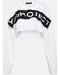 Y. Project - Crop top de jersey de algodon con logo - Lyst