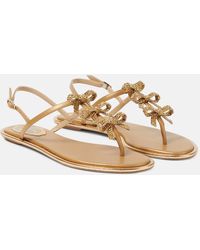 Rene Caovilla - Bow-detail Leather Thong Sandals - Lyst