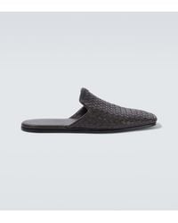 Bottega Veneta - Palazzo Intrecciato Leather Mules - Lyst