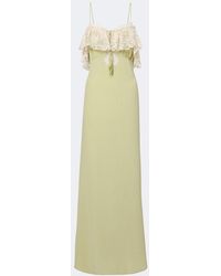 Chloé - Lace-Trimmed Silk Crepe De Chine Maxi Dress - Lyst