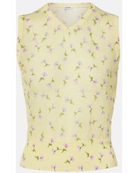 Jil Sander - Floral Cotton-Blend Top - Lyst