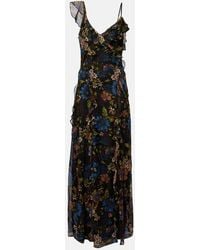 Veronica Beard - Madeline Ruffled Floral Silk Maxi Dress - Lyst